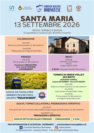 Santa Maria. Festa, torneo e giochi