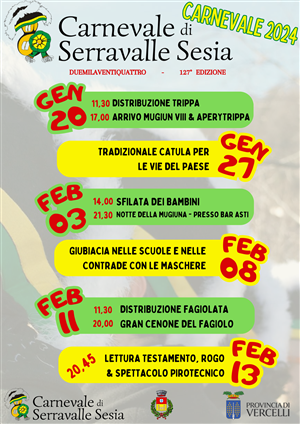 Programma del Carnevale di Serravalle Sesia