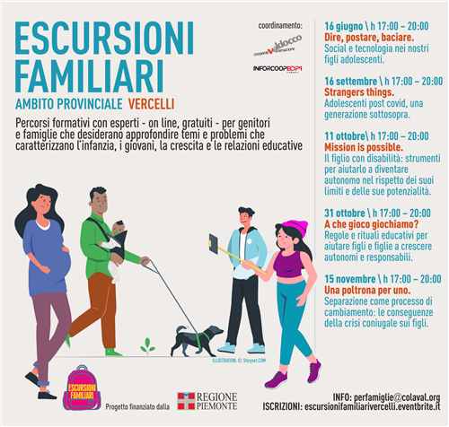 Al via in Piemonte il progetto “Escursioni familiari"