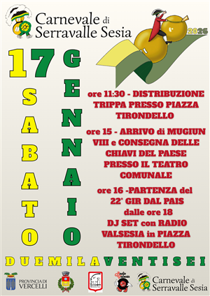 Inizio del Carnevale di Serravalle Sesia 2026