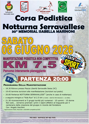Notturna Serravallese. 30° Memorial Isabella Marinoni