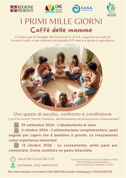 Ciclo di incontri "I primi mille giorni. Caffè delle mamme"